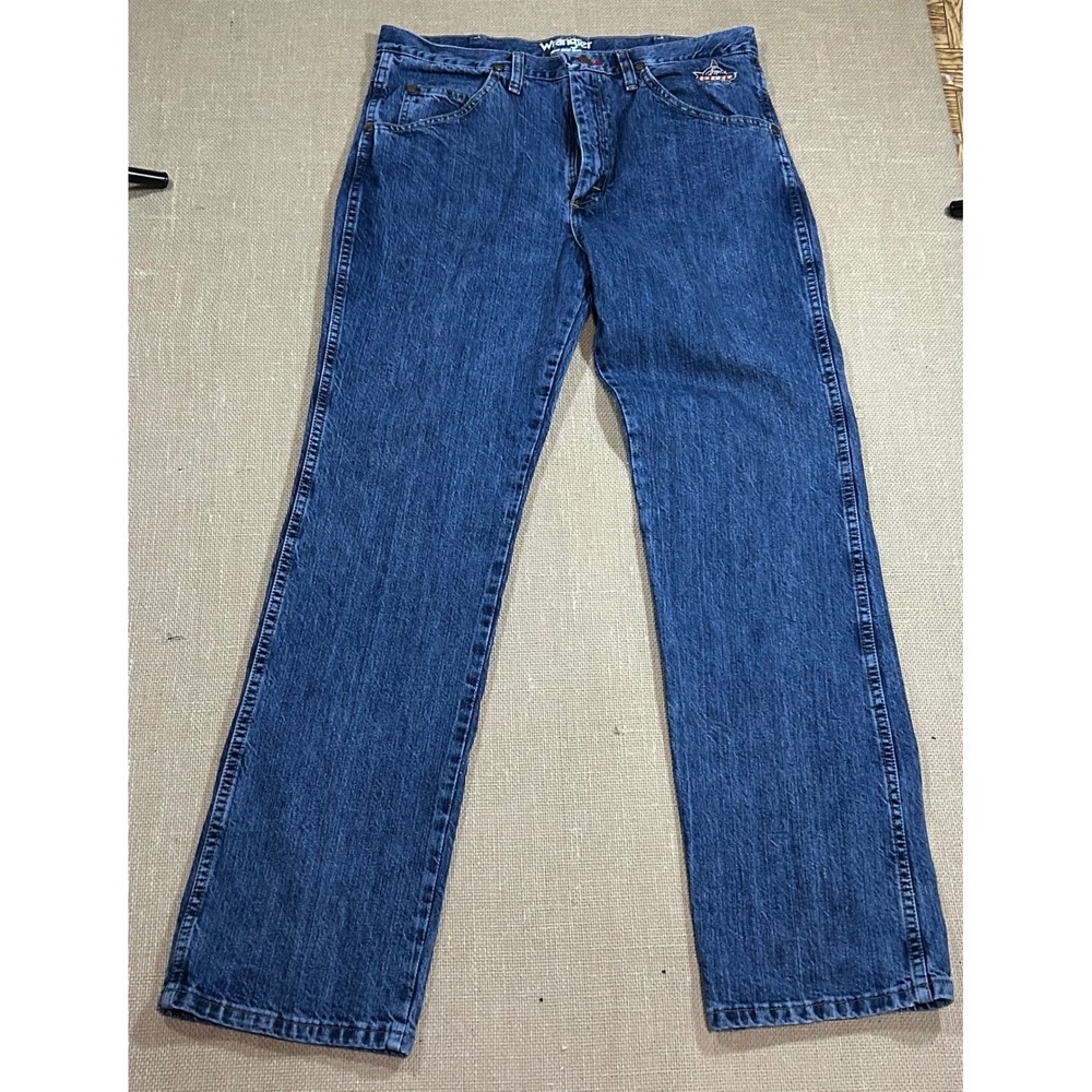 Wrangler PBR Professional Bull Riders Mens Jeans 34x32 Straight Leg Blue 28PBRAS